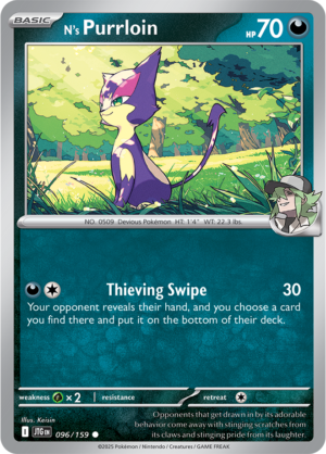 Pokémon TCG N's Purrloin – JTG 096/159 Common Reverse Holofoil – EN