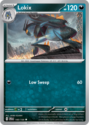 Pokémon TCG Lokix – JTG 100/159 Uncommon Reverse Holofoil – EN