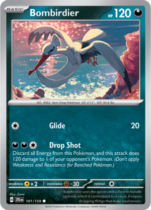 Pokémon TCG Bombirdier – JTG 101/159 Common Reverse Holofoil – EN
