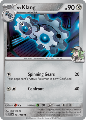 Pokémon TCG N's Klang – JTG 104/159 Common Reverse Holofoil – EN