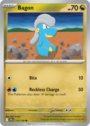 Pokémon TCG Bagon – JTG 112/159 Common Reverse Holofoil – EN