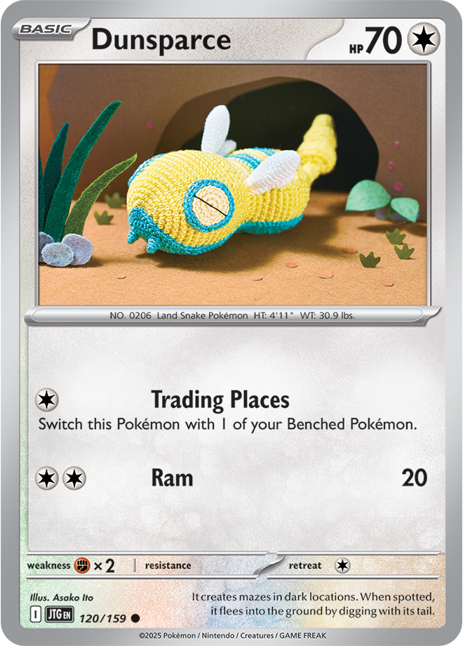 Pokémon TCG Dunsparce – JTG 120/159 Common Regular – EN