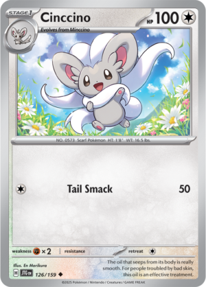 Pokémon TCG Cinccino – JTG 126/159 Uncommon Reverse Holofoil – EN