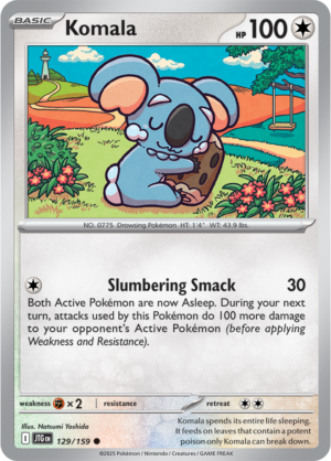 Pokémon TCG Komala – JTG 129/159 Common Reverse Holofoil – EN