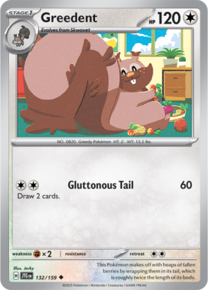 Pokémon TCG Greedent – JTG 132/159 Uncommon Reverse Holofoil – EN