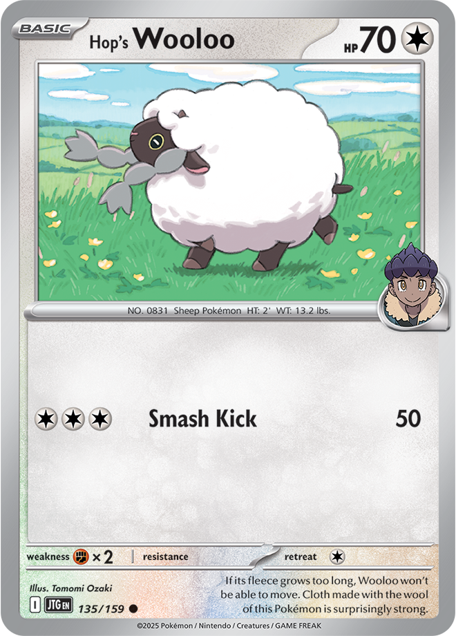 Pokémon TCG Hop's Wooloo – JTG 135/159 Common Regular – EN