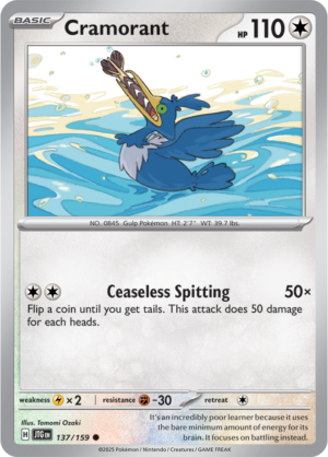 Pokémon TCG Cramorant – JTG 137/159 Common Reverse Holofoil – EN