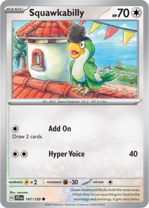 Pokémon TCG Squawkabilly – JTG 141/159 Common Reverse Holofoil – EN
