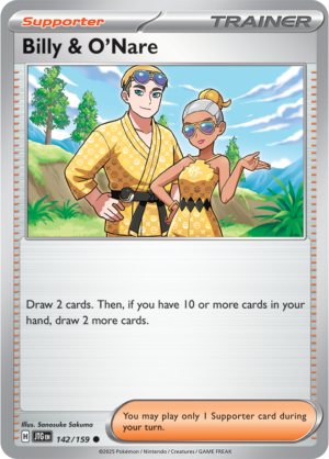 Pokémon TCG Billy & O'Nare – JTG 142/159 Common Reverse Holofoil – EN