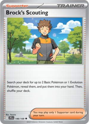 Pokémon TCG Brock's Scouting – JTG 146/159 Uncommon Reverse Holofoil – EN