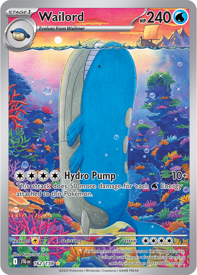 Pokémon TCG Wailord – JTG 162/159 Illustration Rare Holo – EN