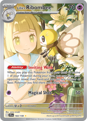 Pokémon TCG Lillie's Ribombee – JTG 164/159 Illustration Rare Holo – EN
