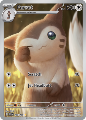 Pokémon TCG Furret – JTG 168/159 Illustration Rare Holo – EN