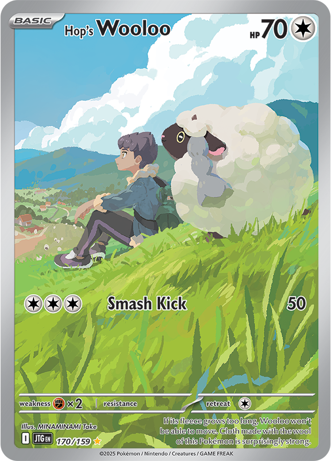 Pokémon TCG Hop's Wooloo – JTG 170/159 Illustration Rare Holo – EN