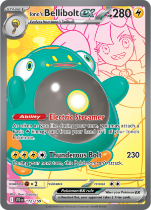 Pokémon TCG Iono's Bellibolt ex – JTG 172/159 Ultra Rare Holo – EN