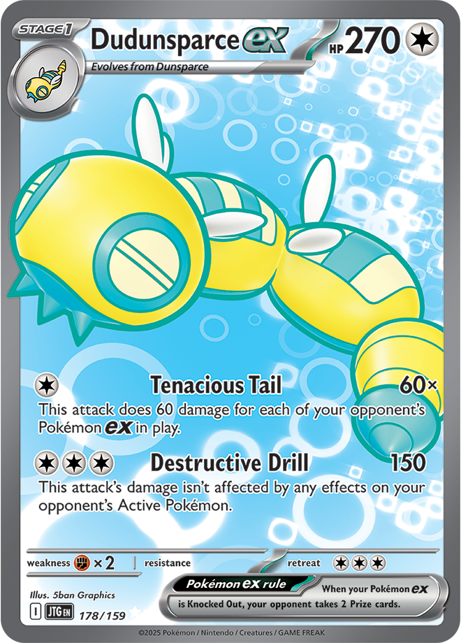 Pokémon TCG Dudunsparce ex – JTG 178/159 Ultra Rare Holo – EN