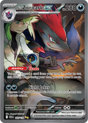 Pokémon TCG N's Zoroark ex – JTG 185/159 Special Illustration Rare Holo – EN