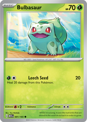 Pokémon TCG Bulbasaur – MEW 001/165 Common Regular – EN