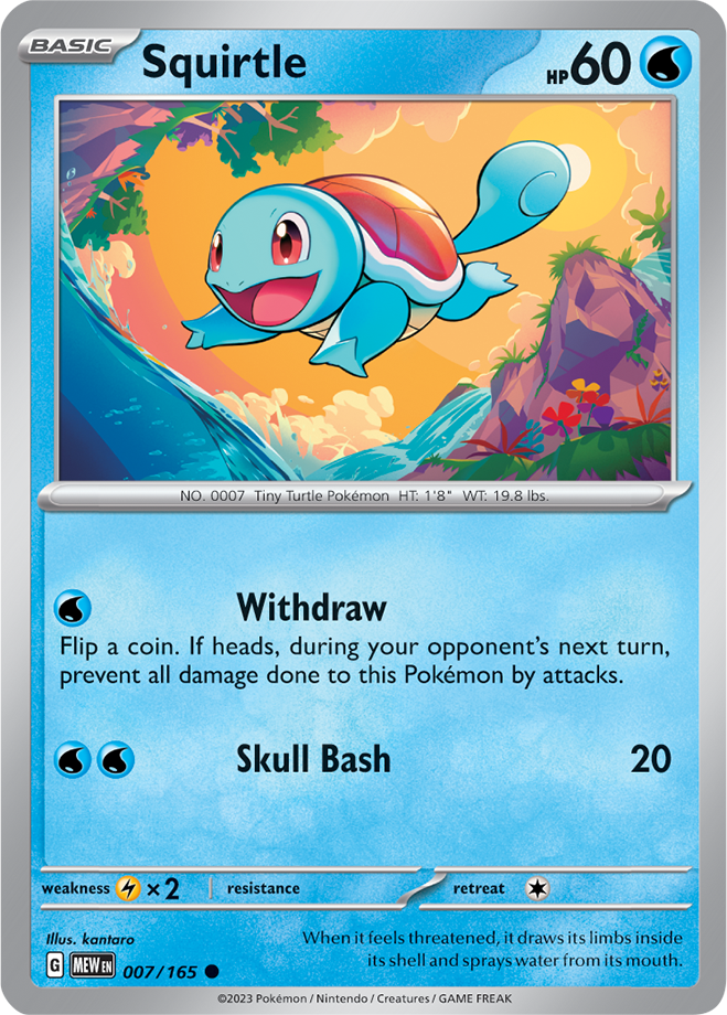 Pokémon TCG Squirtle – MEW 007/165 Common Regular – EN