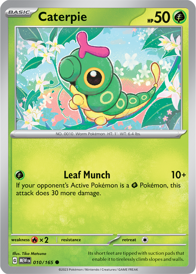 Pokémon TCG Caterpie – MEW 010/165 Common Reverse Holofoil – EN