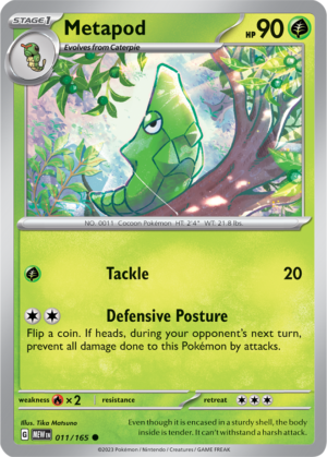 Pokémon TCG Metapod – MEW 011/165 Common Regular – EN