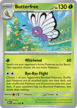 Pokémon TCG Butterfree – MEW 012/165 Uncommon Regular – EN