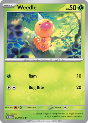 Pokémon TCG Weedle – MEW 013/165 Common Regular – EN