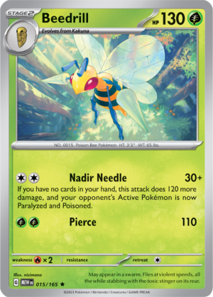 Pokémon TCG Beedrill – MEW 015/165 Rare Holo – EN