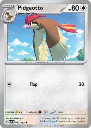 Pokémon TCG Pidgeotto – MEW 017/165 Common Regular – EN