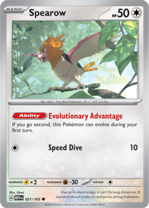 Pokémon TCG Spearow – MEW 021/165 Common Regular – EN