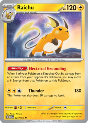Pokémon TCG Raichu – MEW 026/165 Rare Holo – EN
