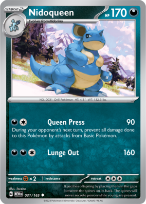 Pokémon TCG Nidoqueen – MEW 031/165 Uncommon Regular – EN