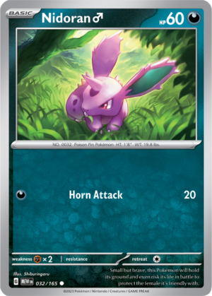 Pokémon TCG Nidoran♂ – MEW 032/165 Common Regular – EN