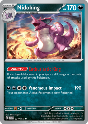 Pokémon TCG Nidoking – MEW 034/165 Rare Holo – EN