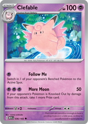 Pokémon TCG Clefable – MEW 036/165 Uncommon Regular – EN