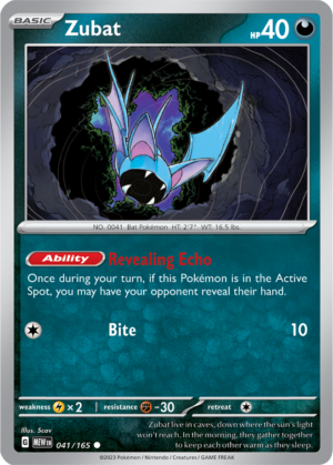 Pokémon TCG Zubat – MEW 041/165 Common Regular – EN