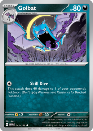 Pokémon TCG Golbat – MEW 042/165 Uncommon Regular – EN