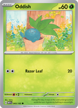 Pokémon TCG Oddish – MEW 043/165 Common Regular – EN