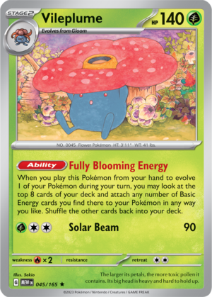 Pokémon TCG Vileplume – MEW 045/165 Rare Holo – EN