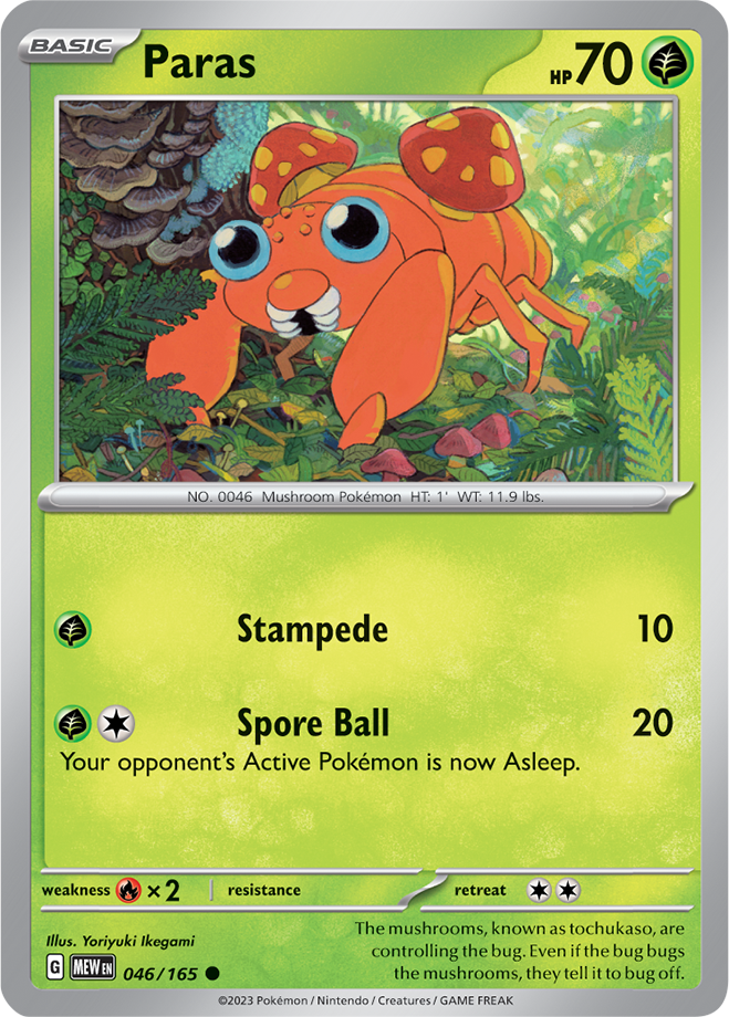 Pokémon TCG Paras – MEW 046/165 Common Reverse Holofoil – EN