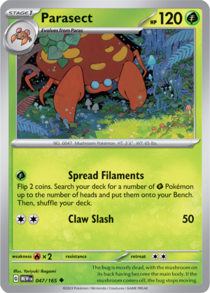 Pokémon TCG Parasect – MEW 047/165 Uncommon Regular – EN