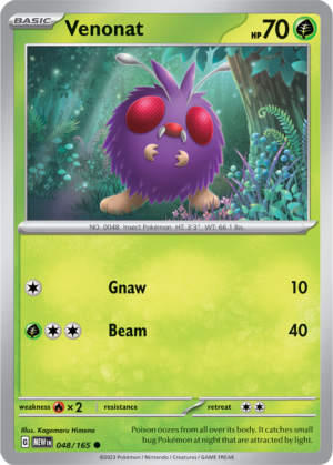 Pokémon TCG Venonat – MEW 048/165 Common Regular – EN