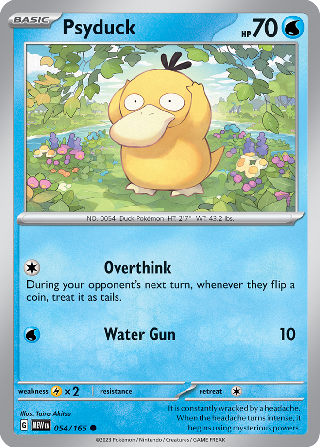 Pokémon TCG Psyduck – MEW 054/165 Common Reverse Holofoil – EN