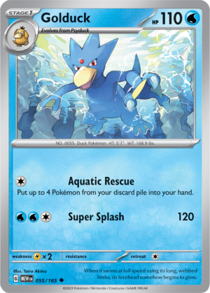Pokémon TCG Golduck – MEW 055/165 Uncommon Regular – EN