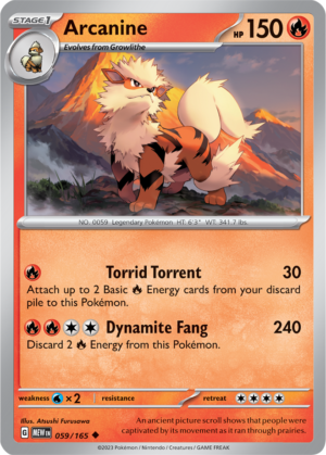 Pokémon TCG Arcanine – MEW 059/165 Uncommon Regular – EN