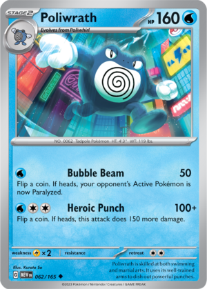 Pokémon TCG Poliwrath – MEW 062/165 Uncommon Regular – EN