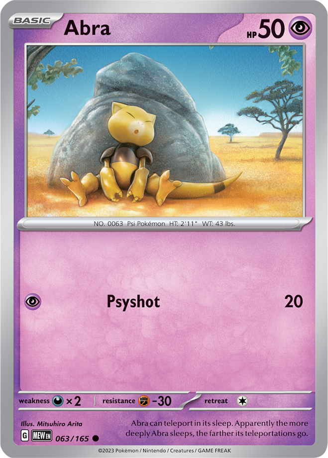 Pokémon TCG Abra – MEW 063/165 Common Reverse Holofoil – EN