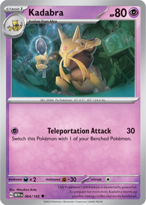Pokémon TCG Kadabra – MEW 064/165 Uncommon Regular – EN