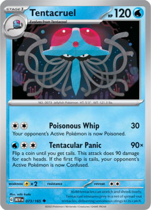 Pokémon TCG Tentacruel – MEW 073/165 Uncommon Reverse Holofoil – EN