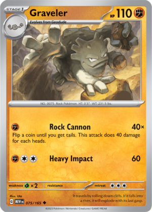 Pokémon TCG Graveler – MEW 075/165 Uncommon Reverse Holofoil – EN